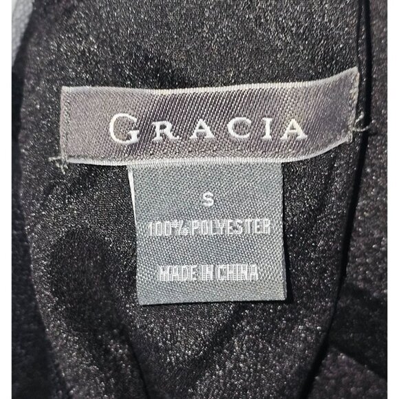 Gracia Women's Black Polka Dot Chiffon Sheer Sleeveless Mini Dress Size S  084 - Picture 6 of 12